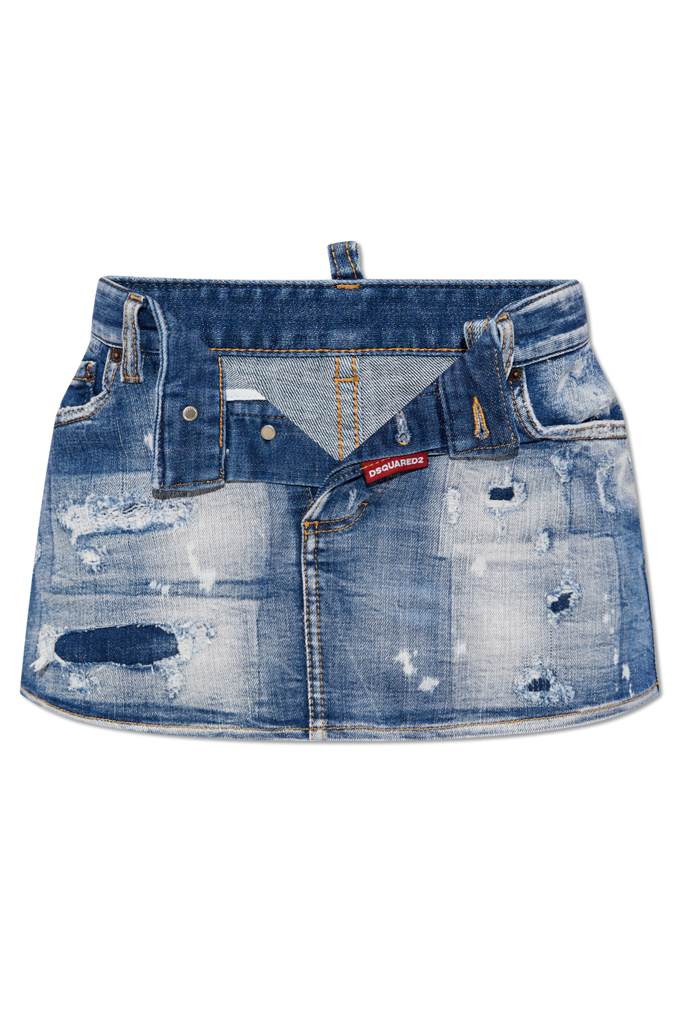 Blue Denim skirt with logo Dsquared2 - IetpShops Guatemala